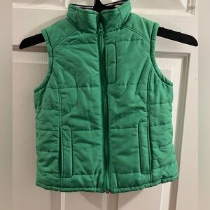 Vineyard Vines Green Puffer Vest Kids Sz7 Full Zip Winter Quilted Padded Nautica